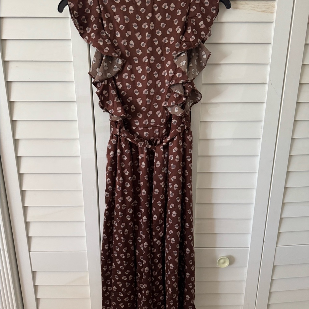 Elegant Brown Patterned Dress